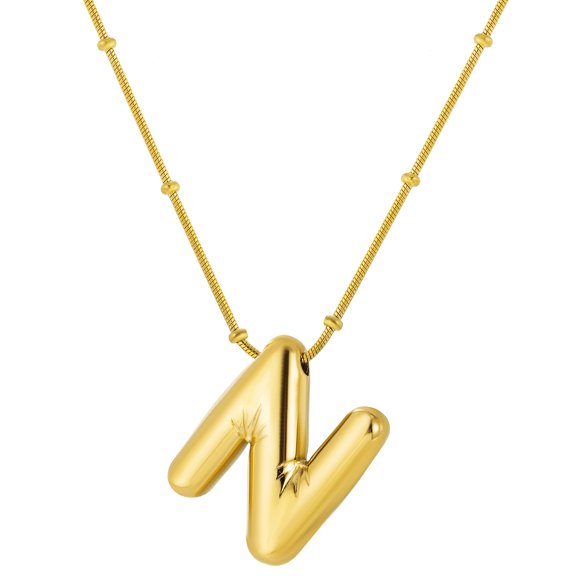 Murtoo balloon initial necklace for women 18 inch alphabet letter pendant chain A to Z jewelry