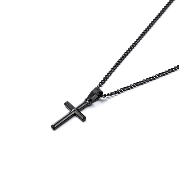 Murtoo stainless steel cross pendant necklace unisex adjustable curb chain
