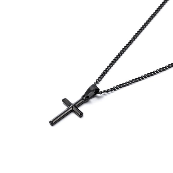 Murtoo stainless steel cross pendant necklace unisex adjustable curb chain
