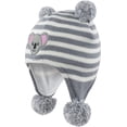 thumbnail image 1 of Muryobao Infant Toddler Kids Winter Beanie Hat Warm Fleece Lined Hats with Ear Flaps Pom Pom Knit Cap for Baby Girls Boys Grey 2-4T, 1 of 7