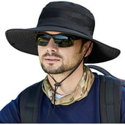 قبعة muryobao men boonie upf 50 + قبعة الشمس الصيفية uv حماية واسعة حافة للماء قبعة لصيد الأسماك في حديقة سفاري