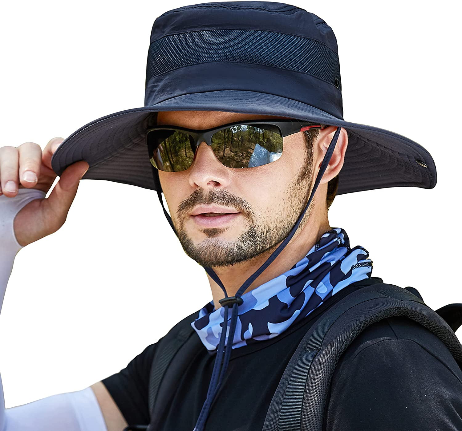 Muryobao Men Boonie Hat UPF 50+ Summer Sun Hat UV Protection Wide Brim