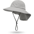 thumbnail image 1 of Muryobao Toddler Kids Baby Girls Boys Sun Hat Summer UPF 50+ UV Protection Caps Wide Brim Neck Flap Beach Play Fishing Hats Grey 1-3T, 1 of 7
