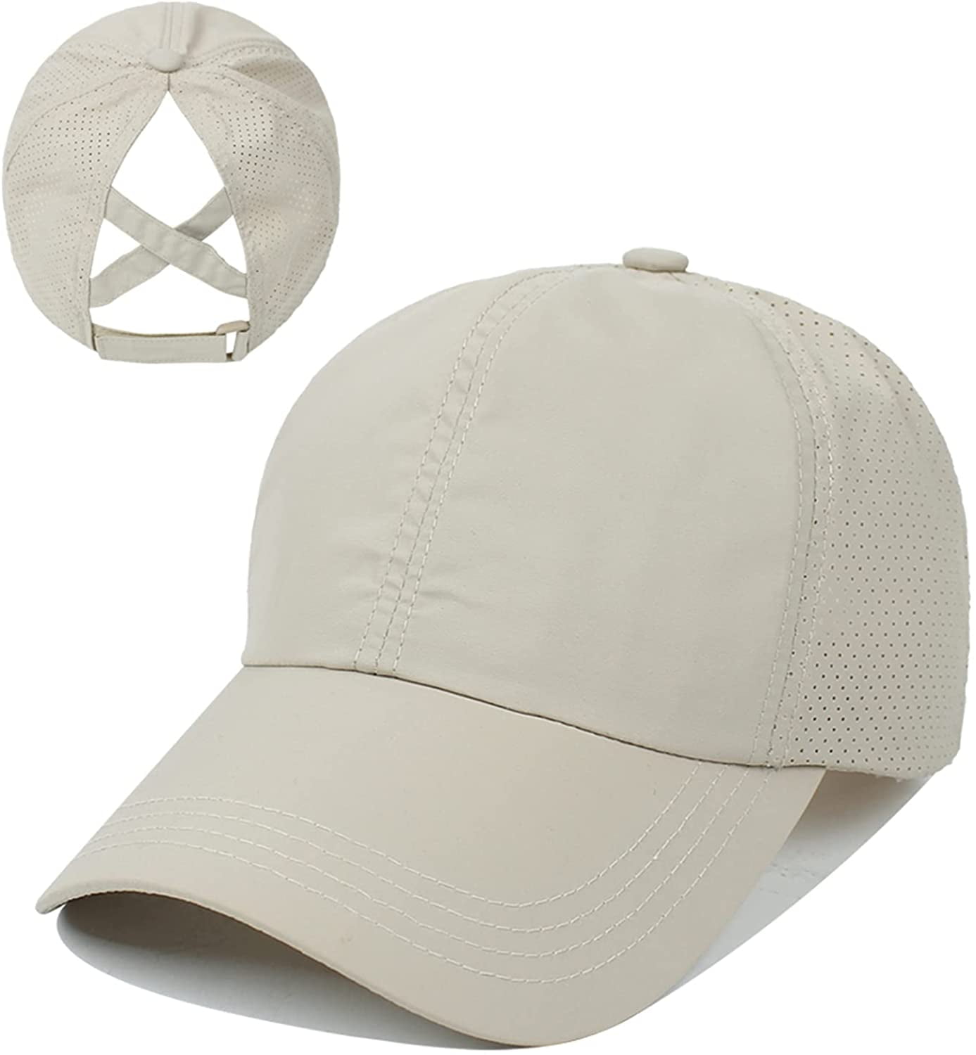 Muryobao Women Female Criss Cross Ponytail Baseball Cap  display picture 1