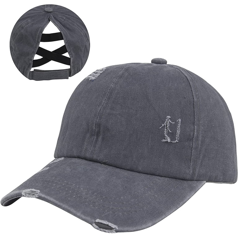 Muryobao Women Female Criss Cross Ponytail Baseball Cap  display picture 3