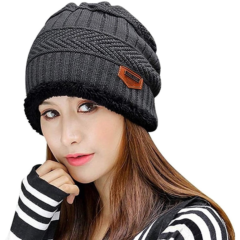 Ribbed Knit Beanie Hat with Brim Stretchable Soft Acrylic Winter C.C Criss Cross Ponytail Messy Buns Knit Stretchy Beanie  main image 4