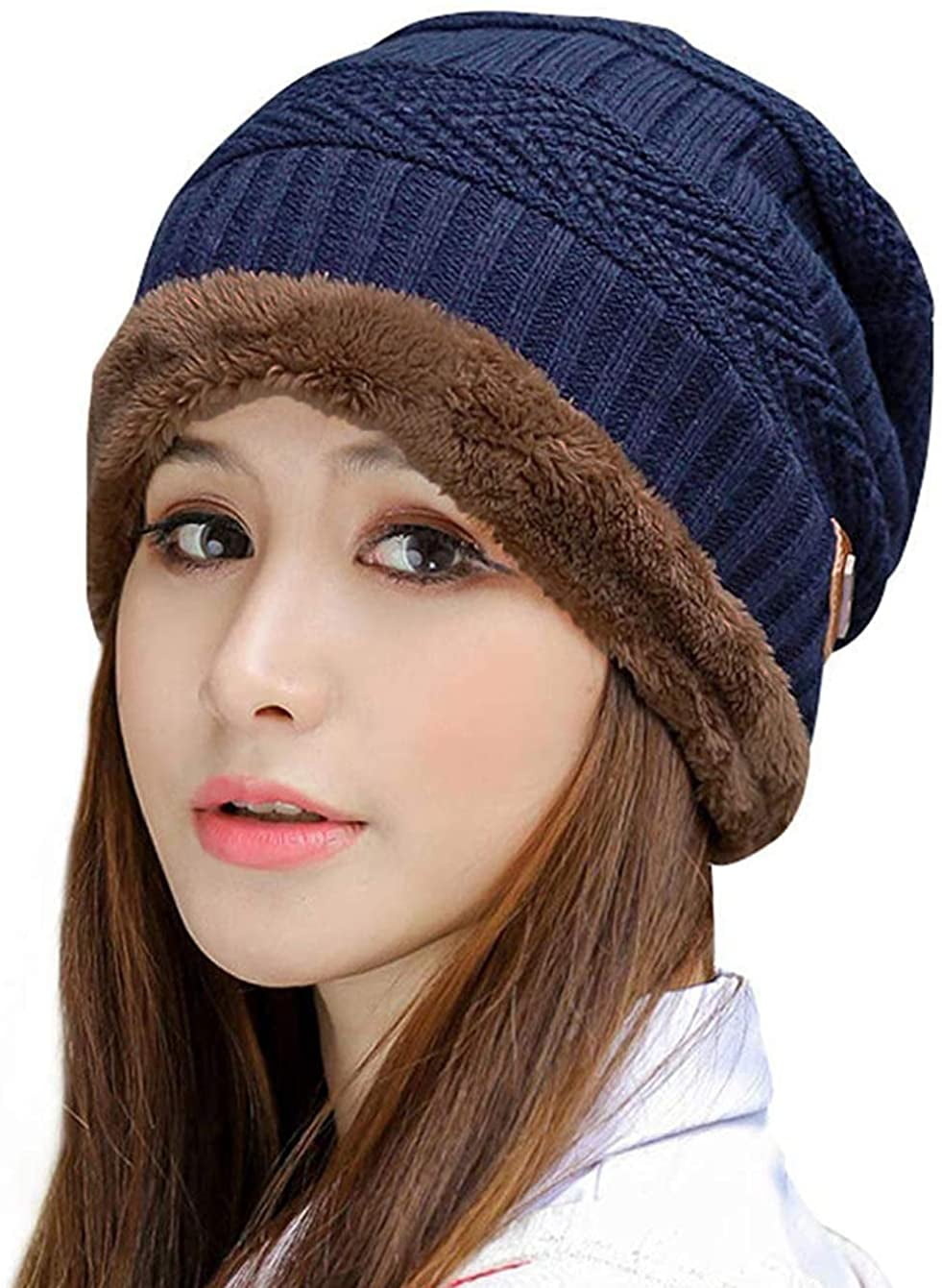 Women Winter Hats Female Skullie Beanie Skull Cap Ski Snow Cap New