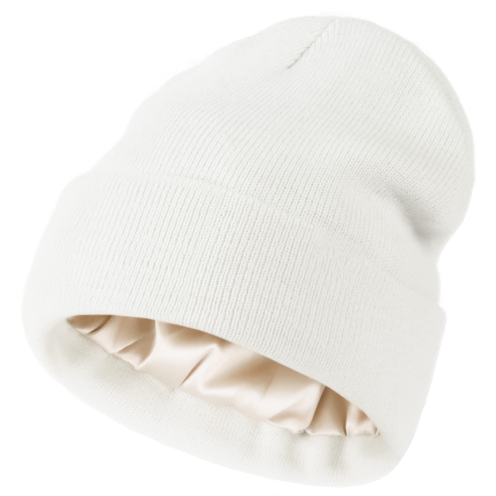 Muryobao Womens Saitn Lined Knit Beanie Hat Acrylic Winter Hats
