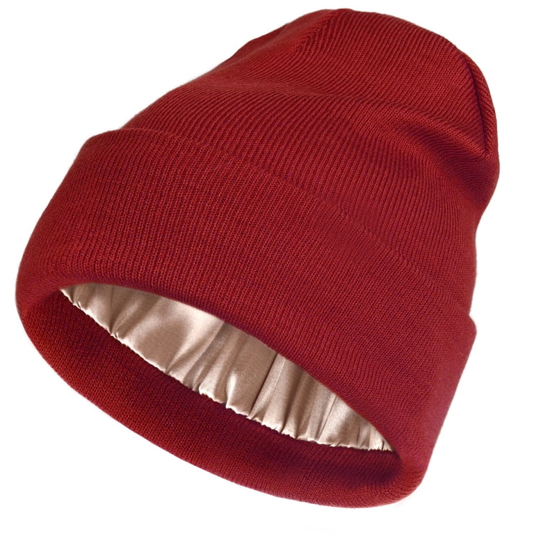Muryobao Womens Saitn Lined Knit Beanie Hat Acrylic Winter  display picture 3