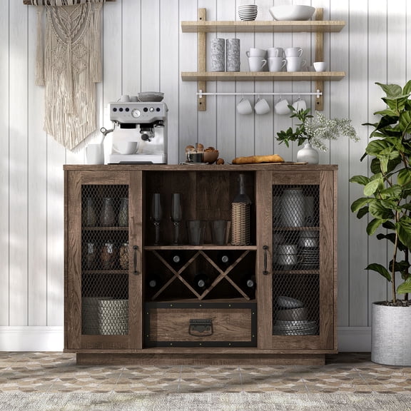 Musa Multi-Storage Wood Reclaimed Oak Buffet with Doors