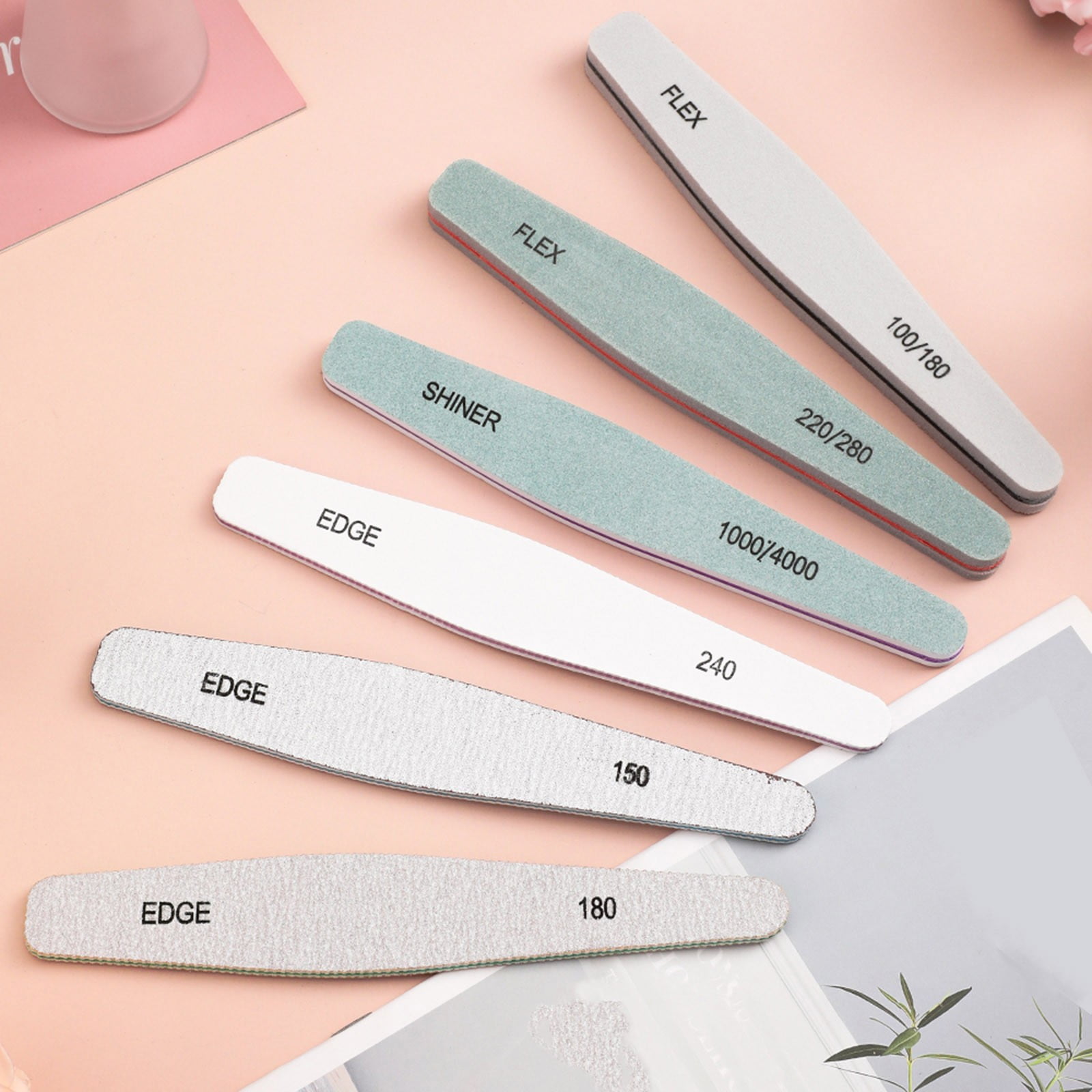 Musatteng 100 Grit Nail File And Buffer Nail File 6 Piece Nail Polish