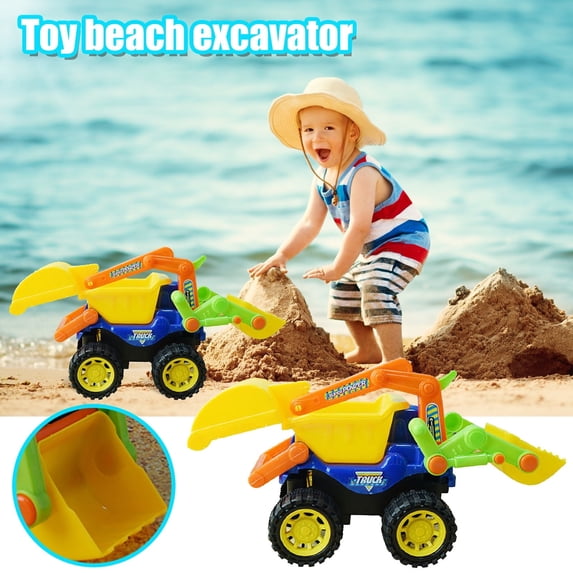 Musatteng 12-Pack Beach Engineering Vehicle Toys - Toddler Sandbox Trucks with Shovels, Construction Trucks for Kids Ages 1-3, Durable Outdoor/Indoor Sand Play