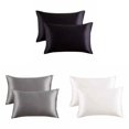 Musatteng 2PCS Standard Size (20 inches) Satin Pillow Covers With