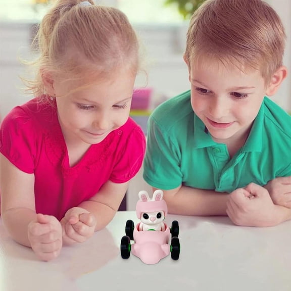 Musatteng 3D Printed Rabbit Carrot Car Toy - STEM Learning Desktop Ornament for Kids, Inspire Imagination with Bunny Car Playset & Playmat, Open-Ended Play Gift
