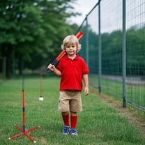 Musatteng Adjustable Baseball Pitching Machine for Kids 8-12 - Auto Ball Thrower with Safety Sensor & 3 Speed Modes, Portable Batting Trainer for Backyard Practice