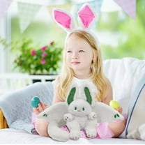 Musatteng Bat-Winged Bunny Plush Toy - Soft Flying White Rabbit Stuffed Animal for Easter Gifts, Kids Bedtime Comfort & Decor