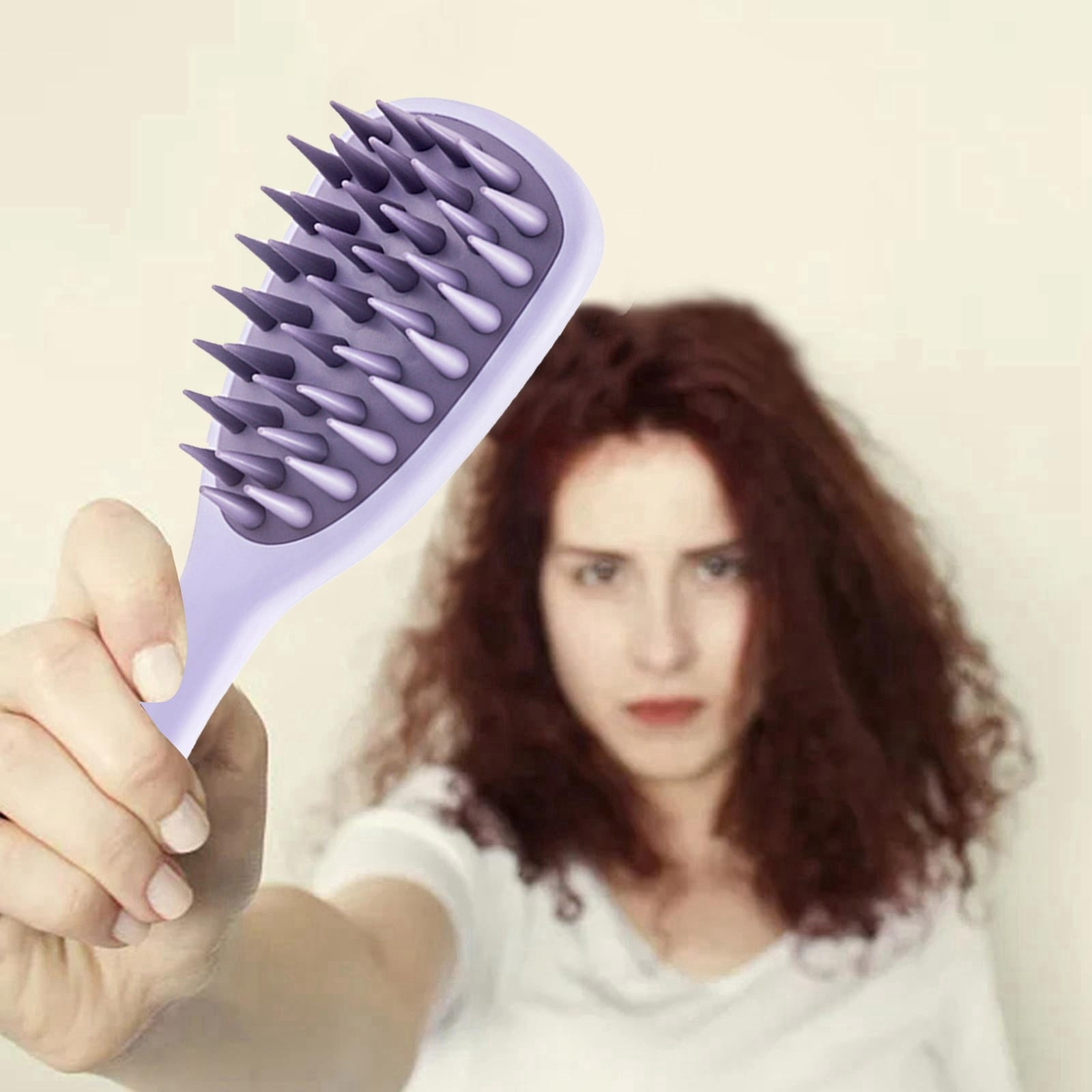 Musatteng Beard Liner Hair Liners Long Handled Silicone Shampoo Brush Special Comb For Scalp