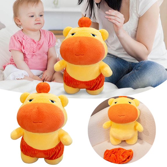 Musatteng Capybara Plush Toy for Kids - Soft Huggable Stuffed Animal with Removable Outfit, BPA-Free Cuddle Doll for Ages 3+