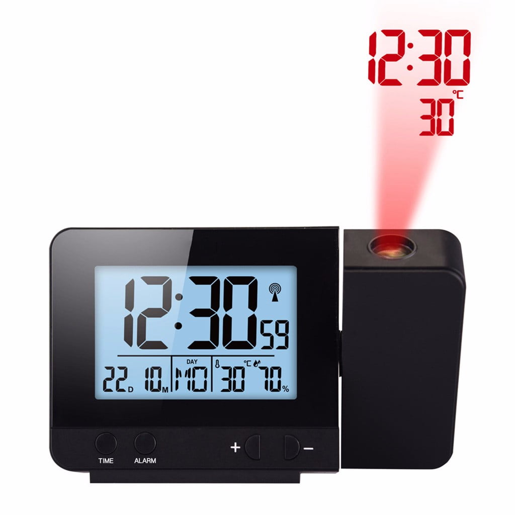 Musatteng Clear Watch Stand Projector Dorm Colorful Digital Weather