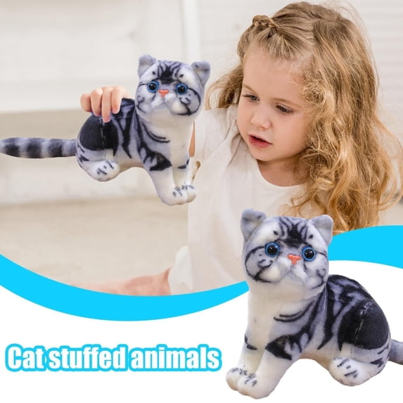 Musatteng Collectible Plush Cat Toy Set - Realistic Stuffed Animal , Non-Toxic & Hypoallergenic for Ages 3+ & Home Decor