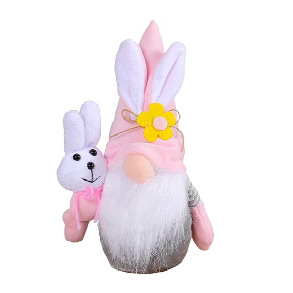 Musatteng Easter Bunny Plush Decor with Bow Tie - Soft Holiday Table Centerpiece for Kids 3+, Hypoallergenic Spring Home & Gift Basket Accent