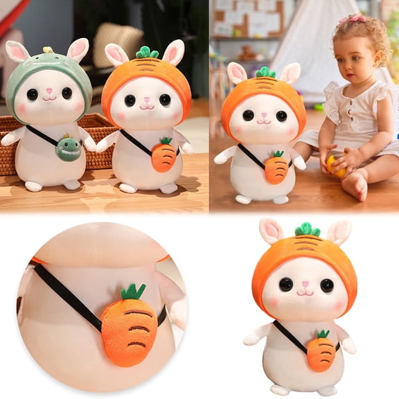 Musatteng Easter Bunny Plush & Roleplay Bundle - Soft Stuffed Animal Toy & Doll Dress-Up Kit for Kids 3+, Birthday/Easter Gift Set with Music Play