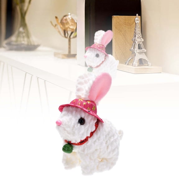 Musatteng Interactive Bunny Hat with Sound & Motion - Lamb Wool Sensory Toy for Kids 3+, Easter Dress-Up & Travel Companion