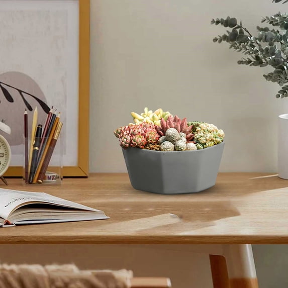 Musatteng Modern Ceramic Planters with Drainage Holes - 3-Size Clay Flower Pots for Succulents/Herbs Indoor Outdoor Use, Stackable Design