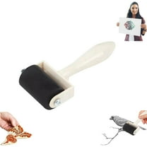 Musatteng Professional Rubber Ink Roller for Printmaking - Hard Craft Brayer with Wooden Handle, Artist-Grade Painting & Stamping Tool for Adults/Kids