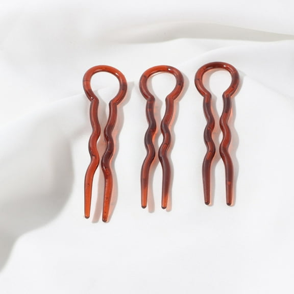 Musatteng Small Hair Barrette Barrettes for Fine Hair Small 3PCS U Shaped Hair Pins Pin Wavy Crink U Shaped Chignon Hair Pin Updo Bun Pins Stick French Mini Snap Hair Clips for Baby Girls