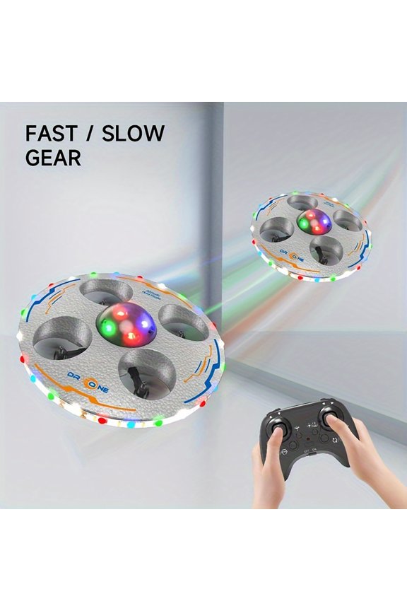 Smart Induction Flying Disc Toy - Rechargeable UFO RC with Auto-Stabilization, STEM Educational Toy for & Adults, 25cm Diameter with LED Lights