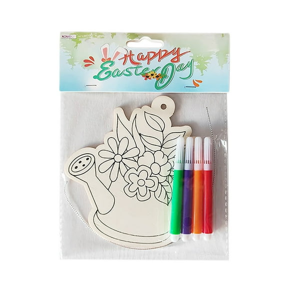 Musatteng Spring Craft Kit - Adjustable Wooden Art Station for Ages 3-12, Non-Toxic Painting Set with Stencils & Storage, Holiday DIY Decor Activity