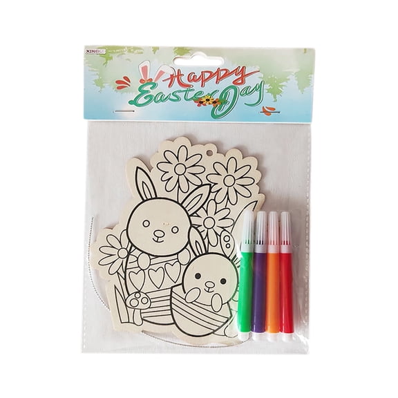 Musatteng Spring Craft Kit - Adjustable Wooden Art Station for Ages 3-12, Non-Toxic Painting Set with Stencils & Storage, Holiday DIY Decor Activity