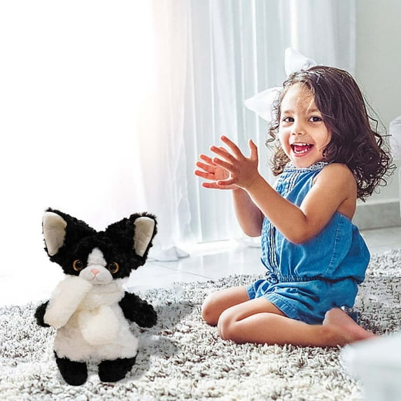 Musatteng Ultra-Soft Cat Plush Toy - Interactive Stuffed Animal with Purr Sounds & Weighted Paws for Kids 3+ & Adults, Hypoallergenic Machine-Washable Design
