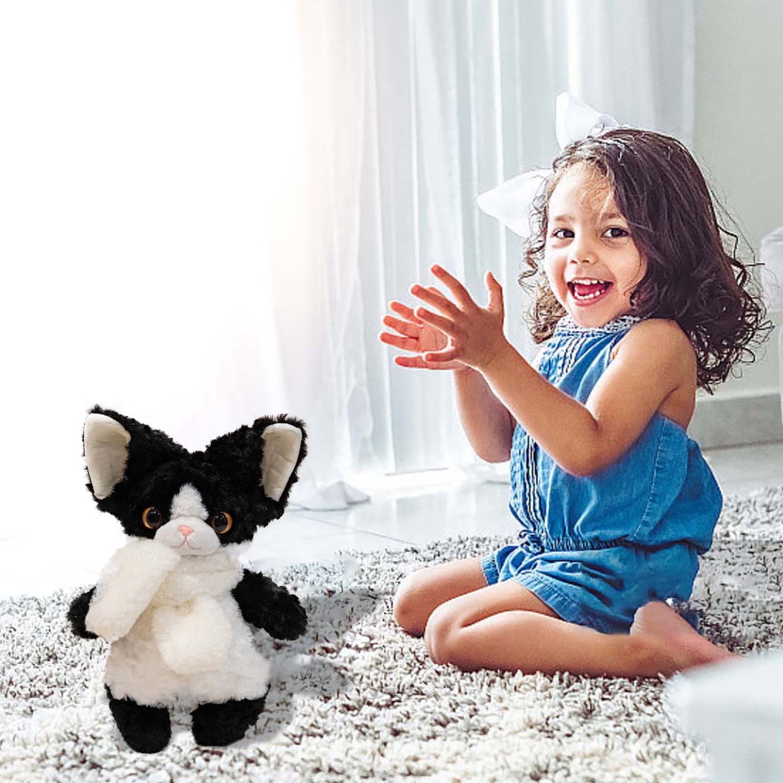 Musatteng Ultra-Soft Cat Plush Toy - Interactive Stuffed Animal with Purr Sounds & Weighted Paws for Kids 3+ & Adults, Hypoallergenic Machine-Washable Design