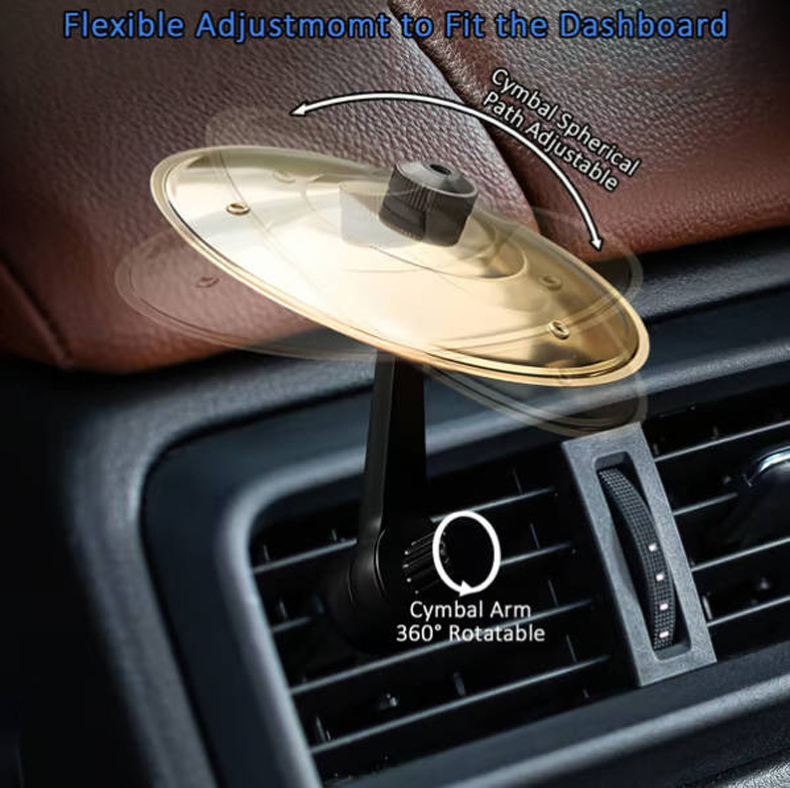 Musatteng Universal Car Mini Finger Cymbals Kit - Crash Cymbal Set for Steering Wheel, Easy Install Metal Jazz Drums for Driving Fun & Stress Relief