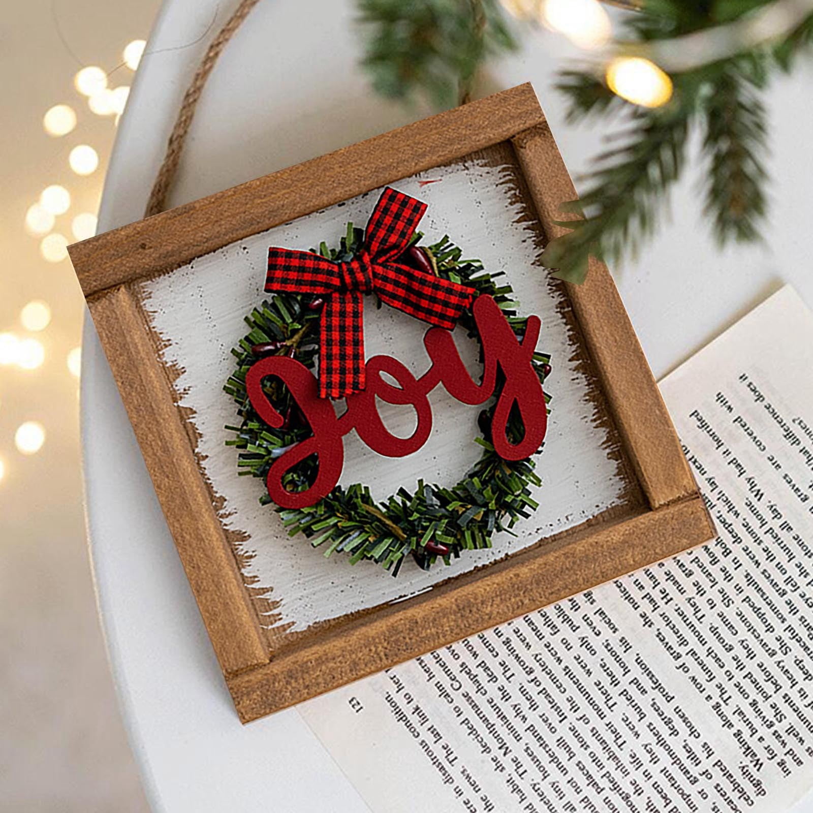 Musatteng Vintage Christmas Popcorn Garland Christmas Ornaments Wooden