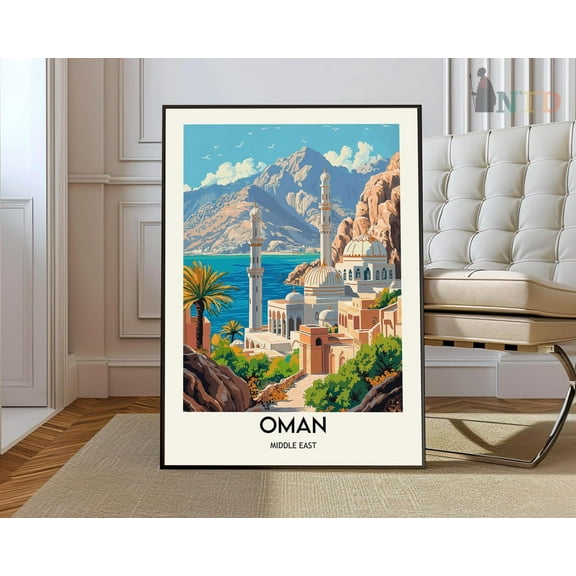 Muscat Oman Coastal City Poster, Unframed Paper Poster 24x36in
