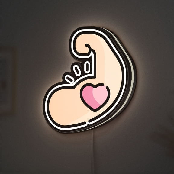 Muscle 3D Novelty Light Box, Fitness Heart Gym Decor for Workout and Strength Lovers (Width 8 inch, 20cm)