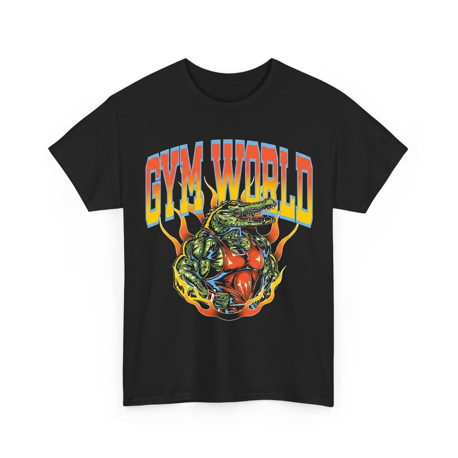 Muscle Alligator Bodybuilding Gym Workout Graphic T-Shirt Retro ...