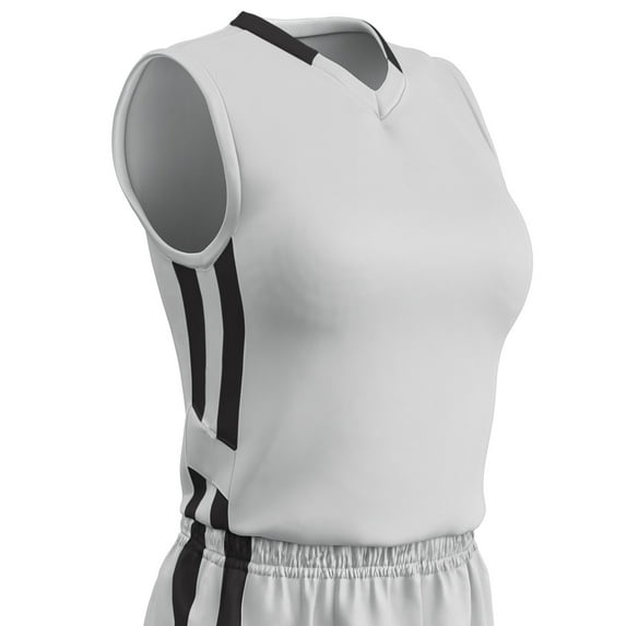 Muscle Basketball Jersey, Women's Medium, White with Black Highlights