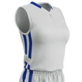 thumbnail image 1 of Muscle Basketball Jersey, Women's Small, White with Royal Highlights, 1 of 2