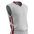 thumbnail image 1 of Muscle Basketball Jersey, Youth Medium, White with Cardinal Red Highlights, 1 of 2