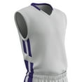 thumbnail image 1 of Muscle Basketball Jersey, Youth Medium, White with Purple Highlights, 1 of 2