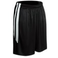 thumbnail image 1 of Muscle Basketball Shorts, Men's 2X-Large, Black with White Stripes, 1 of 2