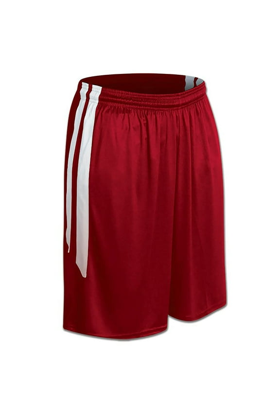 Muscle Basketball Shorts, Men's 4X-Large, Scarlet , White