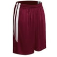 thumbnail image 1 of Muscle Basketball Shorts, Men's X-Large, Cardinal Red with White Stripes, 1 of 2