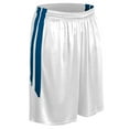 thumbnail image 1 of Muscle Basketball Shorts, Men's X-Large, White with Royal Stripes, 1 of 2