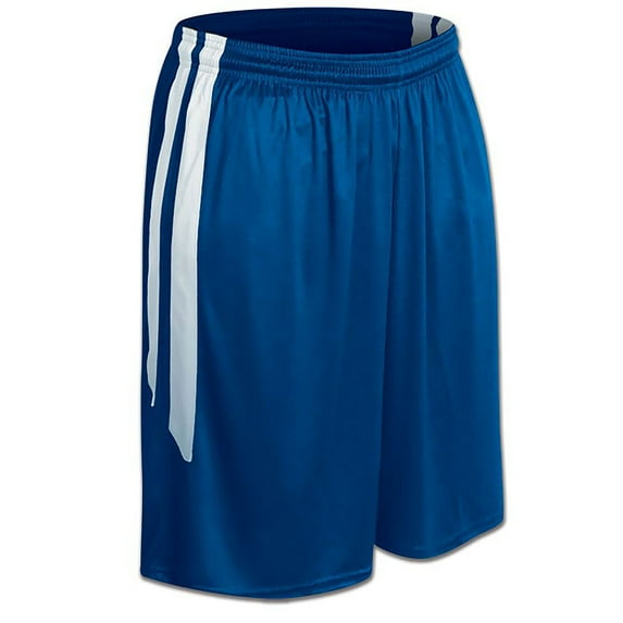Muscle Basketball Shorts, Youth Small, Royal with White Stripes