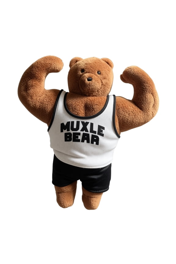 Muscle Bear Plush Keychain Gym Bag Pendant,Soft Squishy PP Cotton Fitness Doll Charm,Cute Fun Collectible Workout Accessory for Backpack Handbag Daily Use